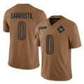 Fenge W.Commanders #0 Mike Sainristil Player Brown Limited Salute To Service Home Game Stitched Jerseys