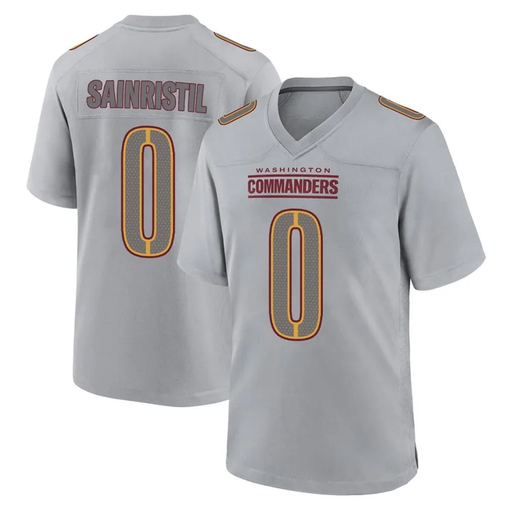 Fenge W.Commanders #0 Mike Sainristil Player Gray Atmosphere Fashion Home Game Stitched Jerseys