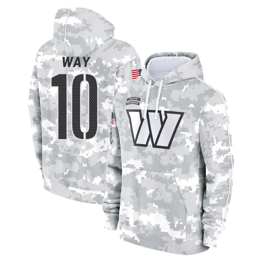 Fenge W.Commanders #10 Tress Way Player Arctic Camo Limited Salute to Service Pullover Hoodies Game Stitched Jerseys