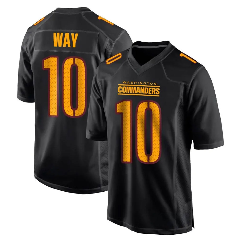 Fenge W.Commanders #10 Tress Way Player Black Carbon Fashion Home Game Stitched Jerseys