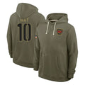 Fenge W.Commanders #10 Tress Way Player Olive Salute to Service Pullover Hoodies Limited Home Stitched Jerseys