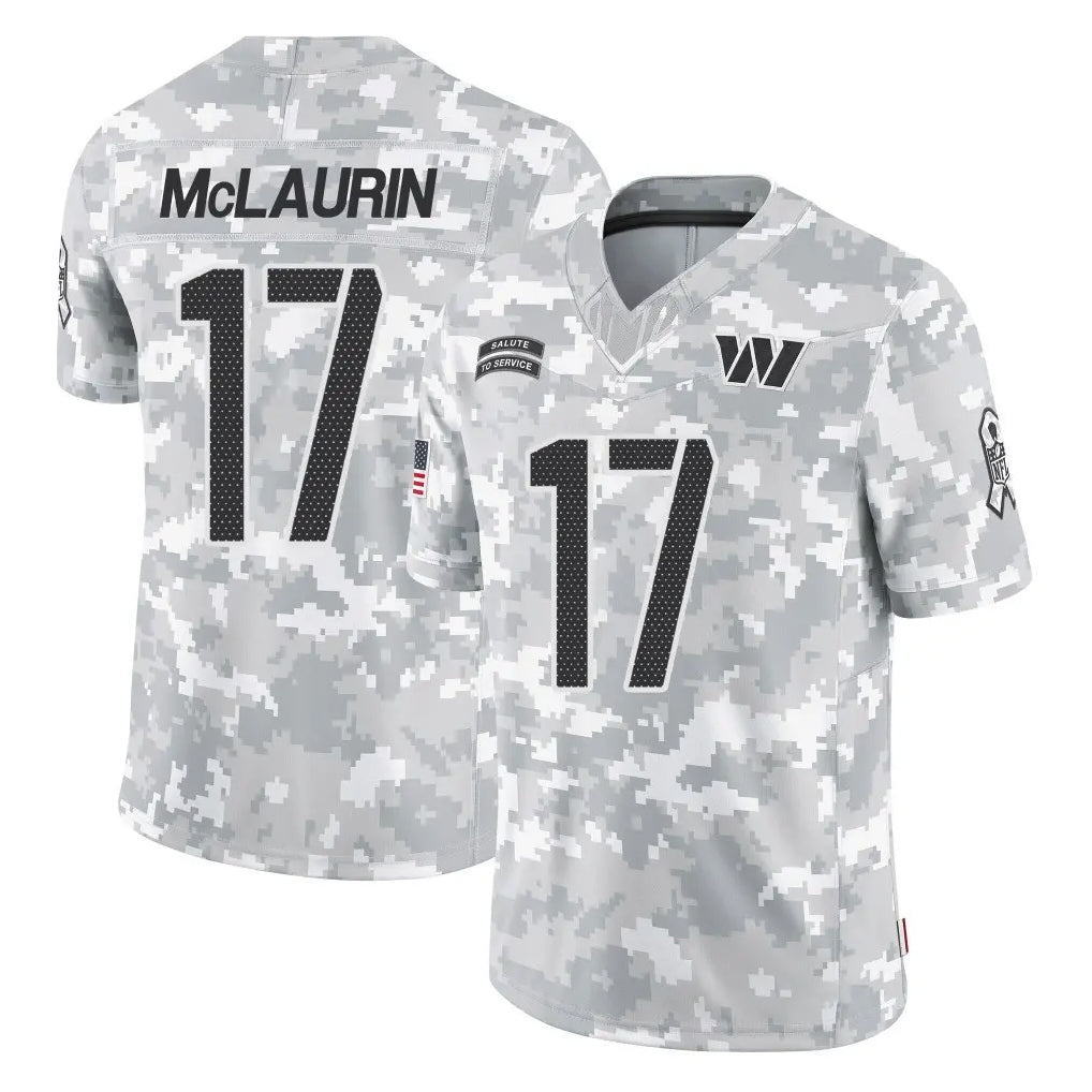 Fenge W.Commanders #17 Terry Mclaurin Player Arctic Camo Limited Salute To Service Home Game Stitched Jerseys
