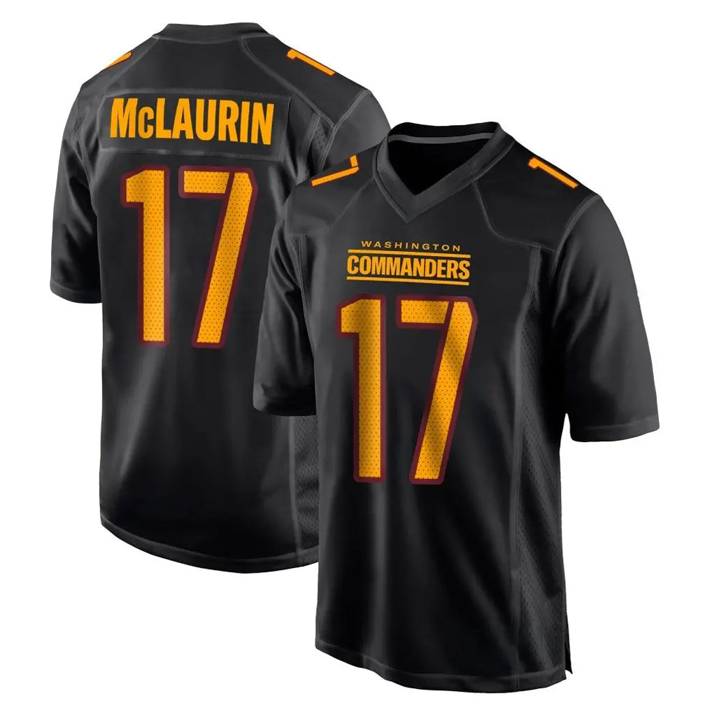 Fenge W.Commanders #17 Terry Mclaurin Player Black Carbon Fashion Home Game Stitched Jerseys