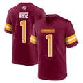 Fenge W.Commanders #1 Rachaad White Player Burgundy Home Game Stitched Jerseys