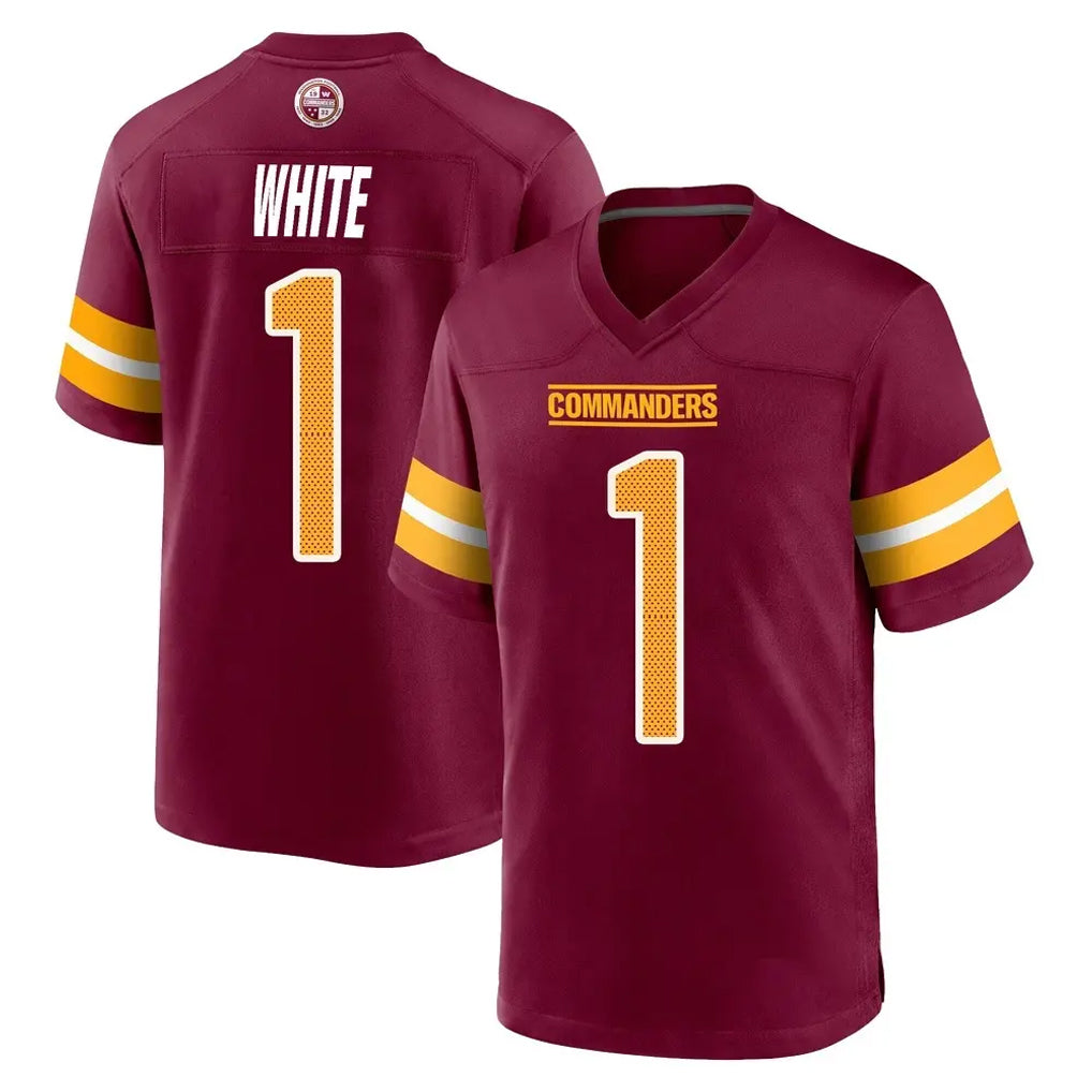 Fenge W.Commanders #1 Rachaad White Player Burgundy Home Game Stitched Jerseys