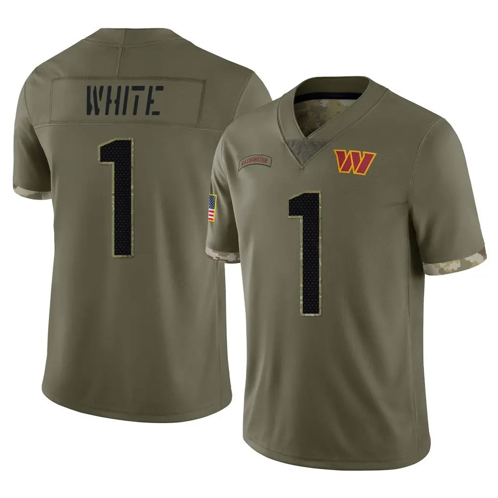 Fenge W.Commanders #1 Rachaad White Player Olive Salute To Service Limited Home Game Stitched Jerseys