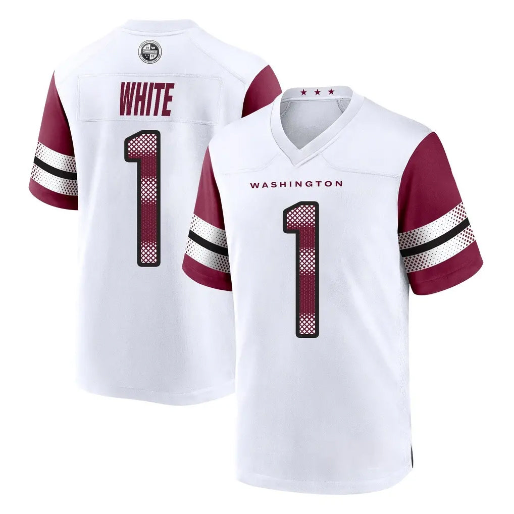 Fenge W.Commanders #1 Rachaad White Player White Game Home Stitched Jerseys
