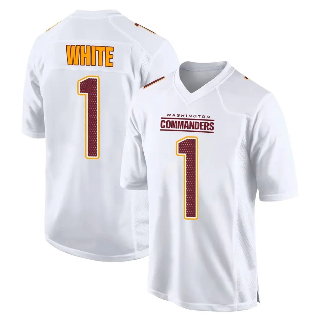 Fenge W.Commanders #1 Rachaad White Player White Tundra Fashion Home Game Stitched Jerseys