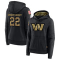 Fenge W.Commanders #22 Jacory Croskey-Merritt Player Black Salute to Service Hoodies Stitched Jerseys