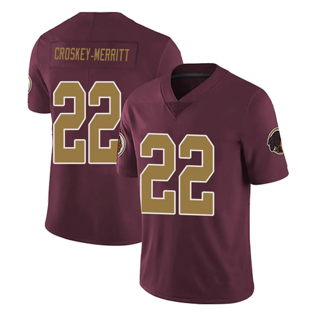 Fenge W.Commanders #22 Jacory Croskey-Merritt Player Burgundy Alternate Vapor Untouchable Home Game Stitched Jerseys