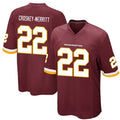 Fenge W.Commanders #22 Jacory Croskey-Merritt Player Burgundy Game Stitched Jerseys