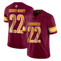 Fenge W.Commanders #22 Jacory Croskey-Merritt Player Burgundy Limited Vapor Home Game Stitched Jerseys
