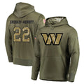 Fenge W.Commanders #22 Jacory Croskey-Merritt Player Olive Salute to Service Limited Hoodies Stitched Jerseys
