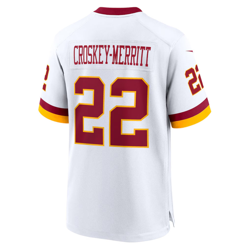 Fenge W.Commanders #22 Jacory Croskey-Merritt Player White Home Game Stitched Jerseys