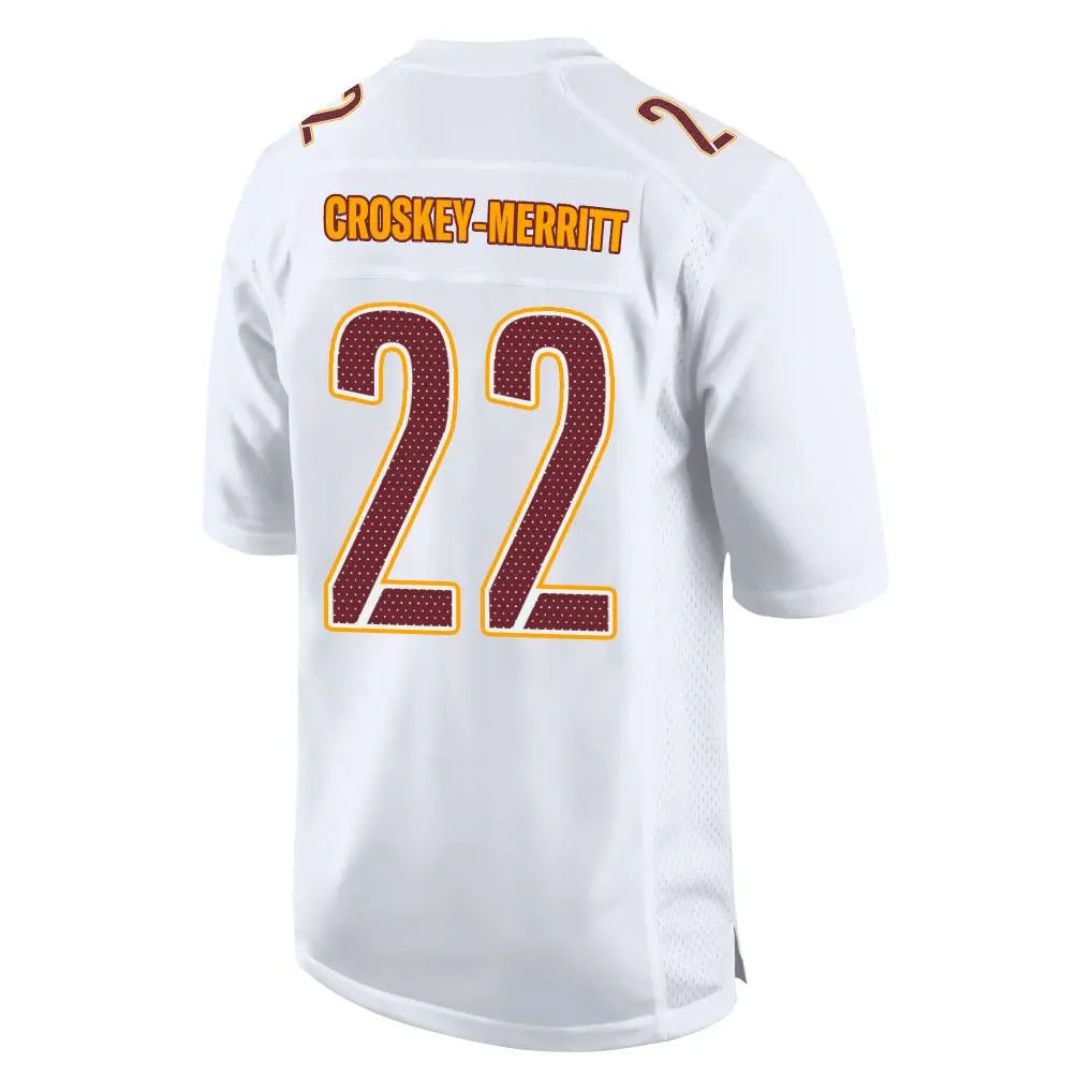 Fenge W.Commanders #22 Jacory Croskey-Merritt Player White Tundra Fashion Game Stitched Jerseys