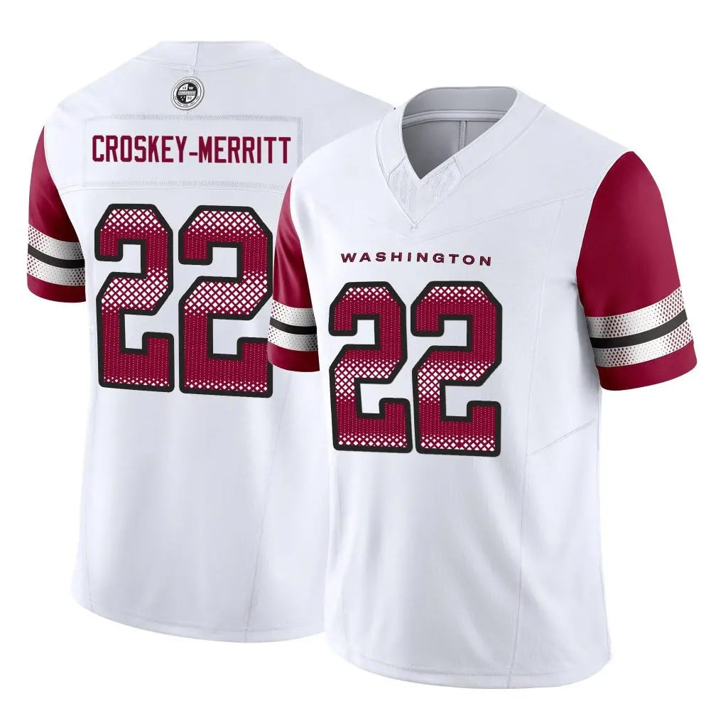 Fenge W.Commanders #22 Jacory Croskey-Merritt Player White Vapor F.U.S.E. Limited Stitched Jerseys