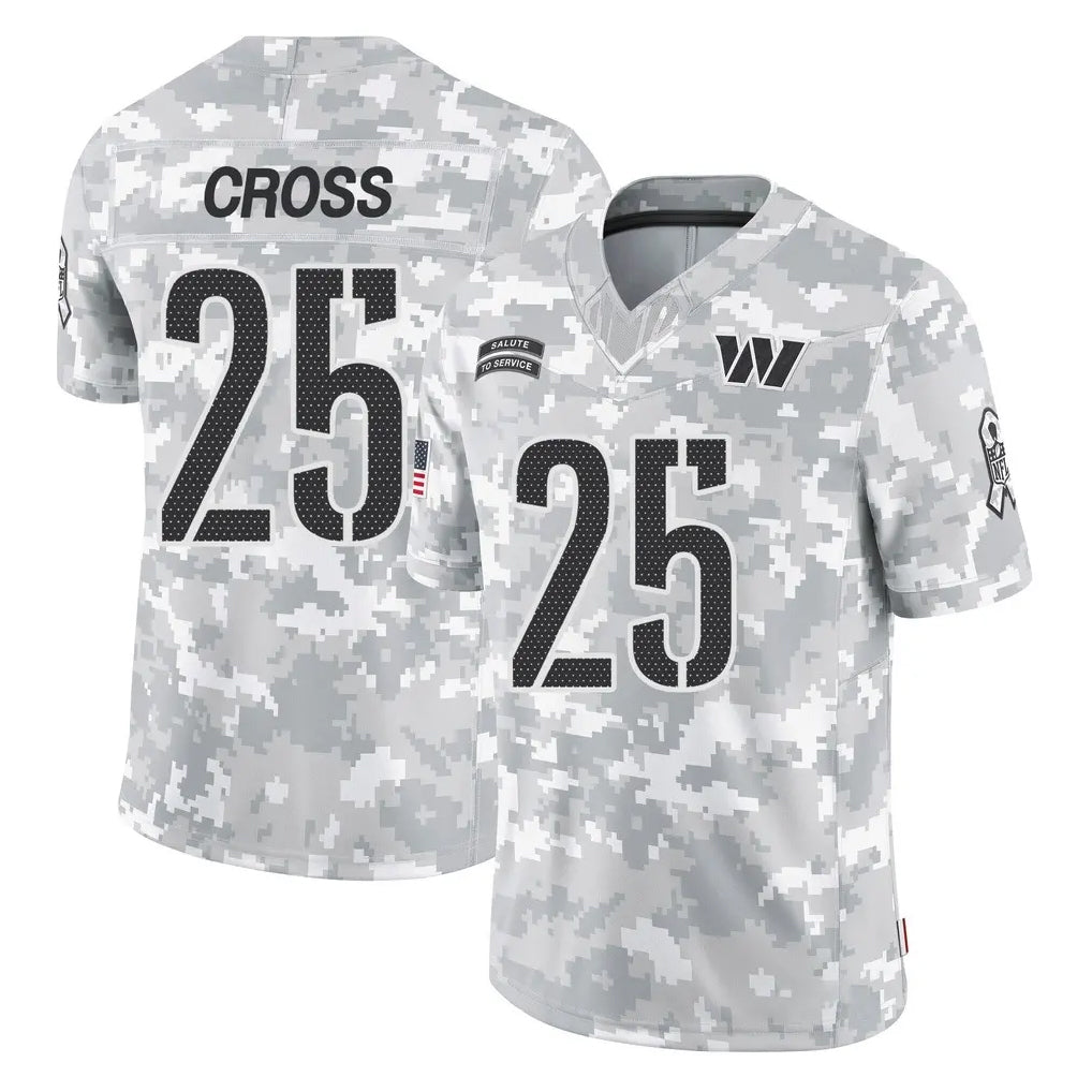 Fenge W.Commanders #25 Nick Cross Player Arctic Camo Limited Salute To Service Home Game Stitched Jerseys