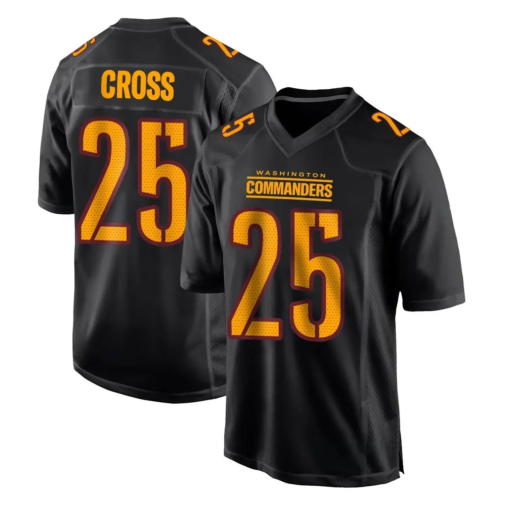Fenge W.Commanders #25 Nick Cross Player Black Carbon Fashion Home Game Stitched Jerseys