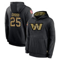 Fenge W.Commanders #25 Nick Cross Player Black Salute to Service Performance Pullover Hoodies Home Game Stitched Jerseys