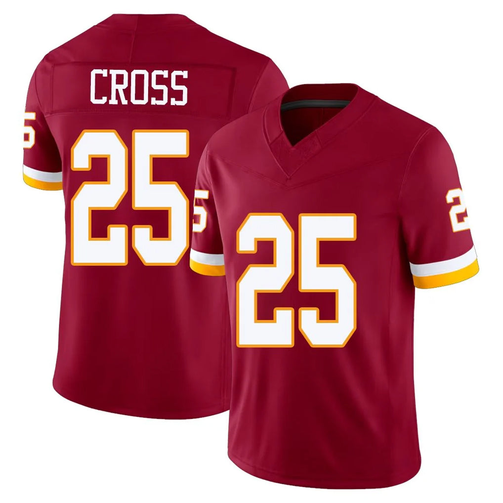 Fenge W.Commanders #25 Nick Cross Player Burgundy Limited Team Vapor F.U.S.E. Home Game Stitched Jerseys