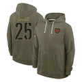 Fenge W.Commanders #25 Nick Cross Player Olive Salute to Service Pullover Hoodies Limited Home Stitched Jerseys