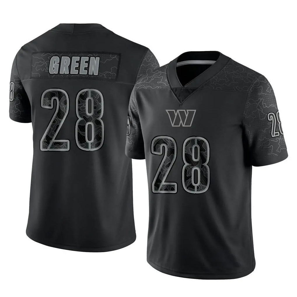 Fenge W.Commanders #28 Darrell Green Player Black RFLCTV Limited Stitched Jerseys