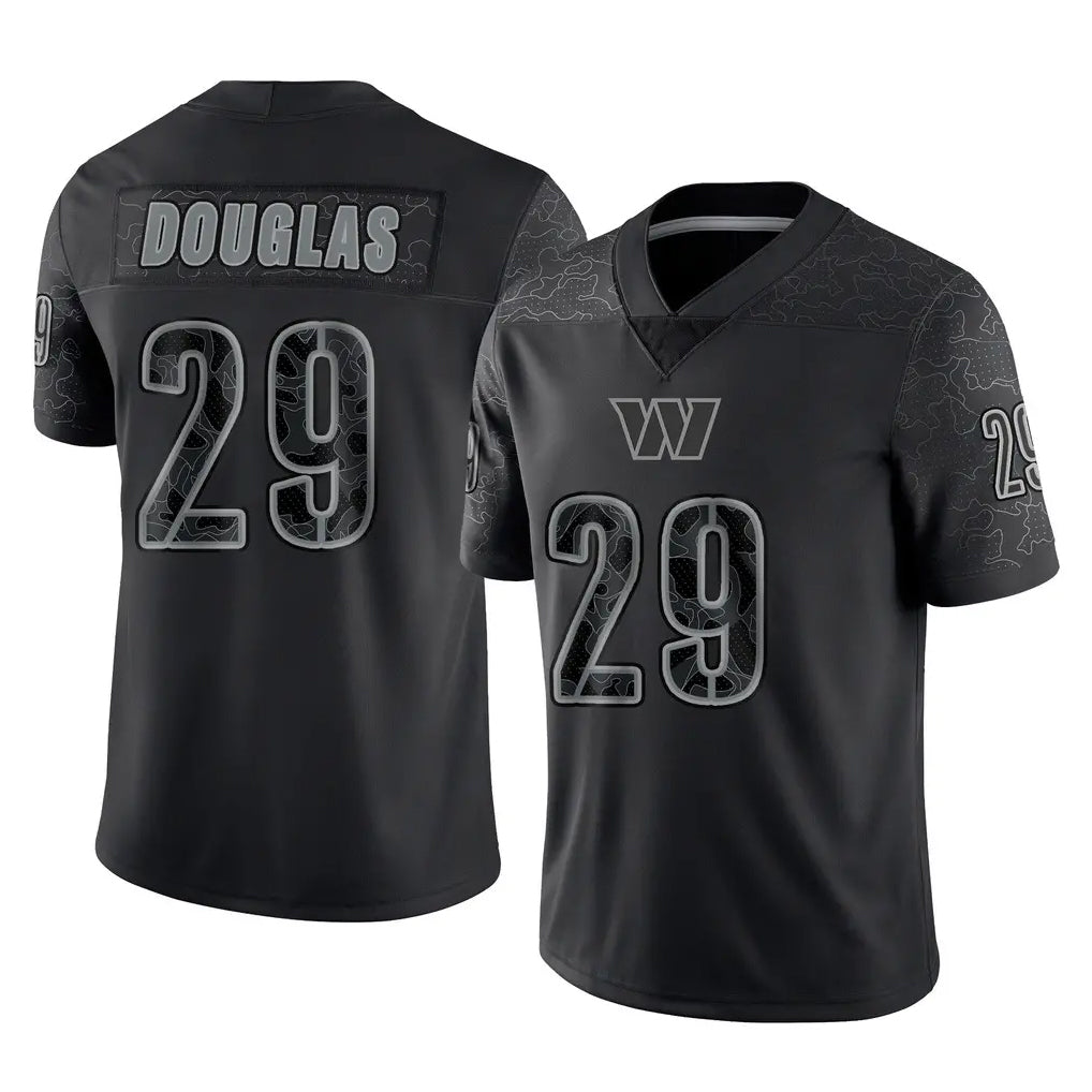 Fenge W.Commanders #29 Rasul Douglas Player Black Limited Reflective Home Game Stitched Jerseys