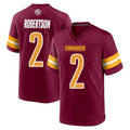 Fenge W.Commanders #2 Amik Robertson Player Burgundy Home Game Stitched Jerseys