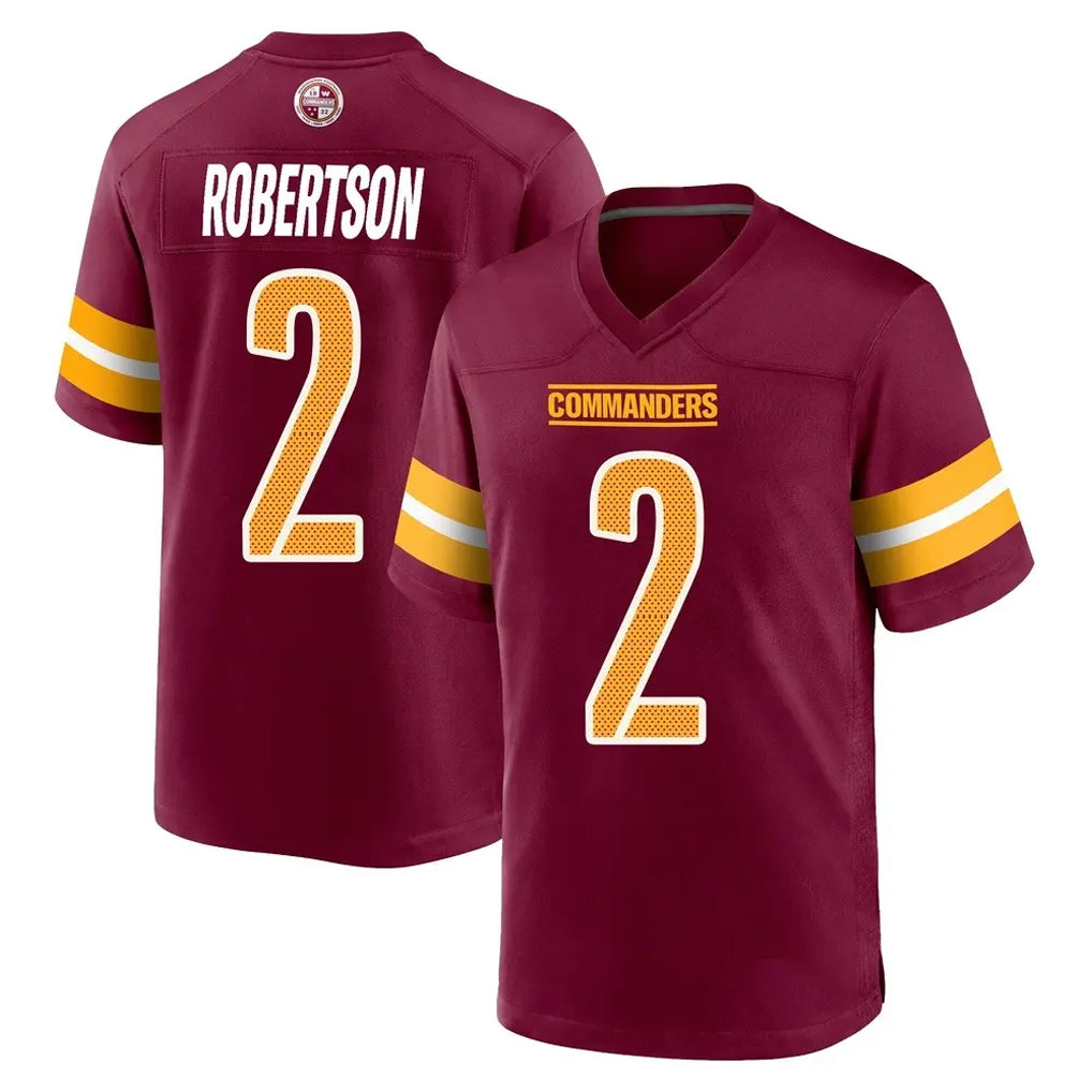 Fenge W.Commanders #2 Amik Robertson Player Burgundy Home Game Stitched Jerseys