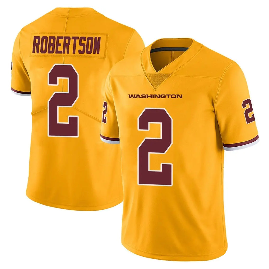 Fenge W.Commanders #2 Amik Robertson Player Gold Limited Color Rush Home Game Stitched Jerseys