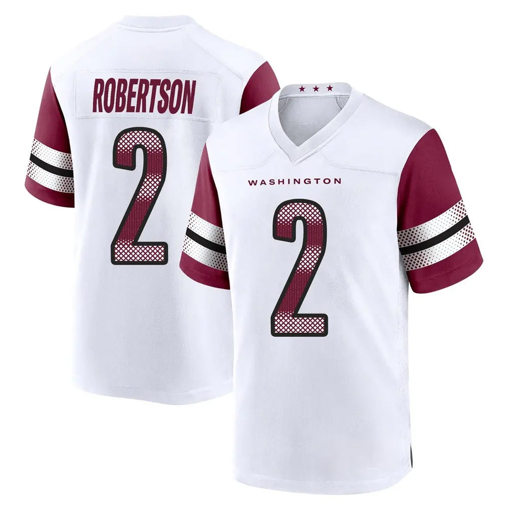 Fenge W.Commanders #2 Amik Robertson Player White Game Home Stitched Jerseys