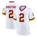 Fenge W.Commanders #2 Amik Robertson Player White Home Game Stitched Jerseys