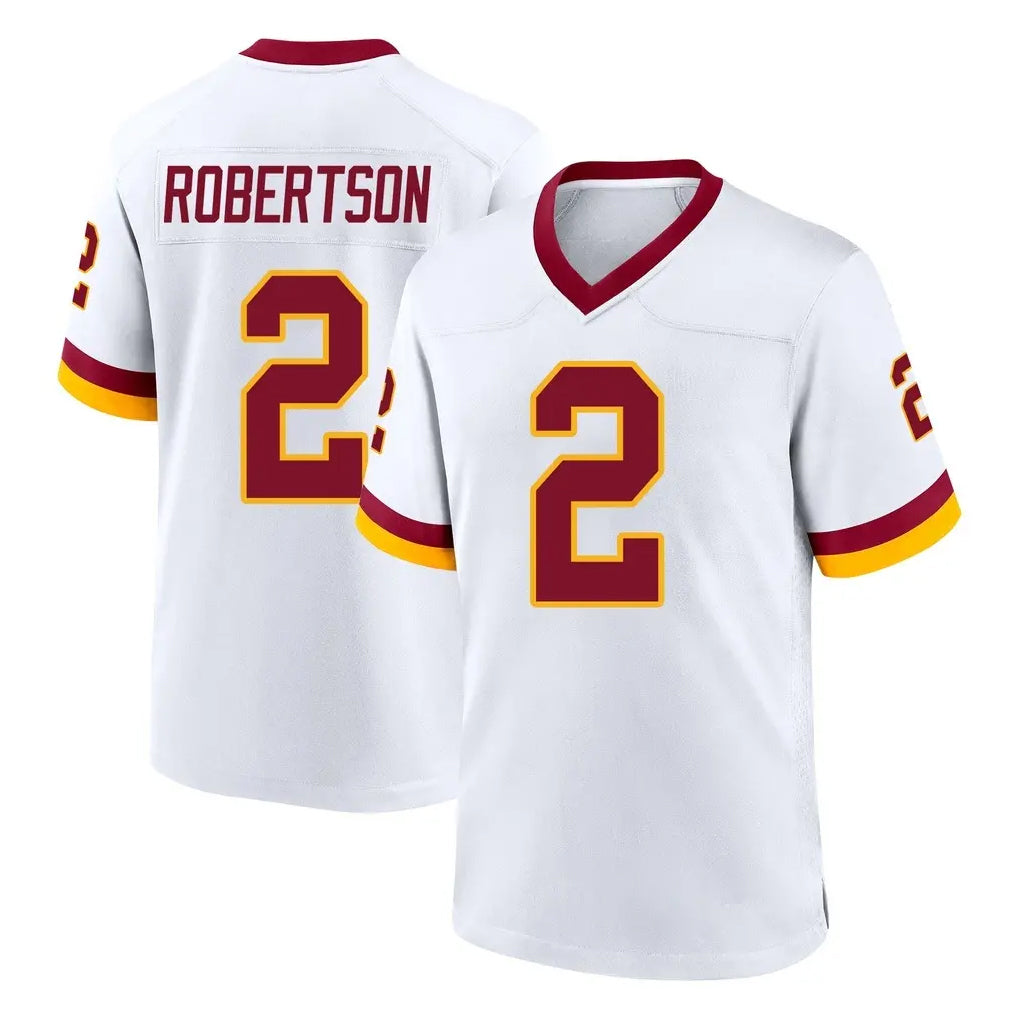 Fenge W.Commanders #2 Amik Robertson Player White Home Game Stitched Jerseys