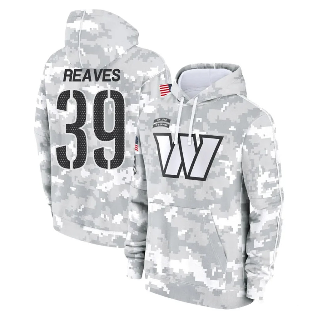 Fenge W.Commanders #39 Jeremy Reaves Player Arctic Camo Limited Salute to Service Pullover Hoodies Game Stitched Jerseys