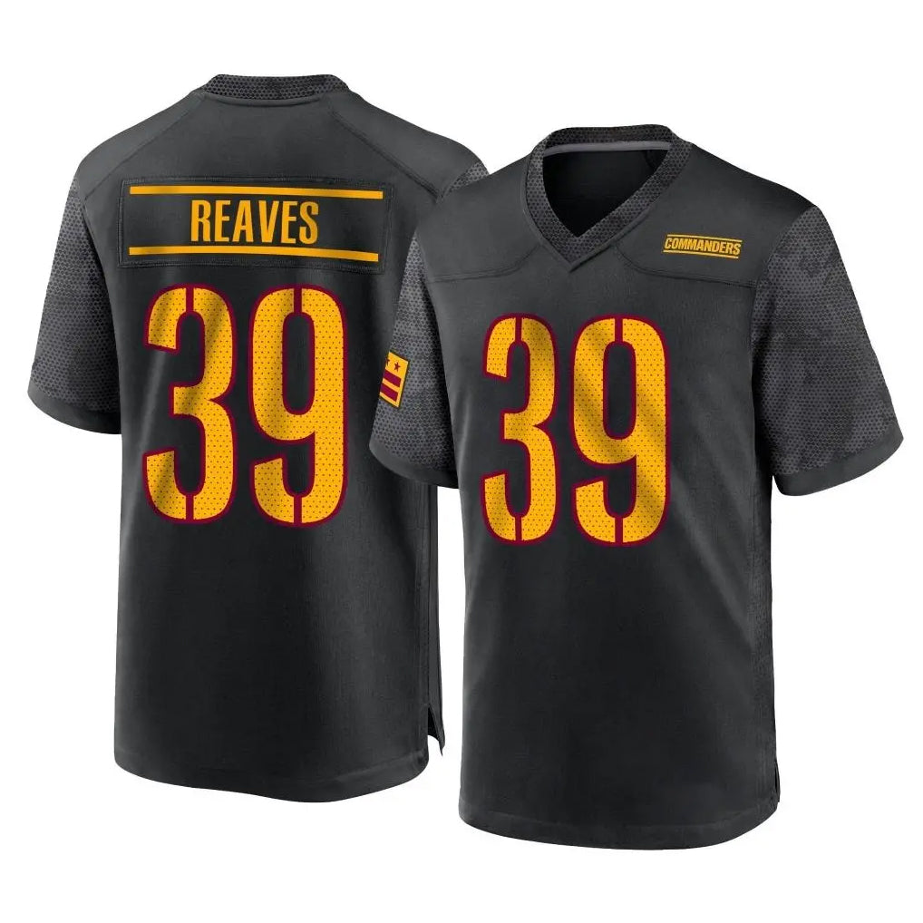 Fenge W.Commanders #39 Jeremy Reaves Player Black Home Game Stitched Jerseys