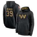 Fenge W.Commanders #39 Jeremy Reaves Player Black Salute to Service Performance Pullover Hoodies Home Game Stitched Jerseys