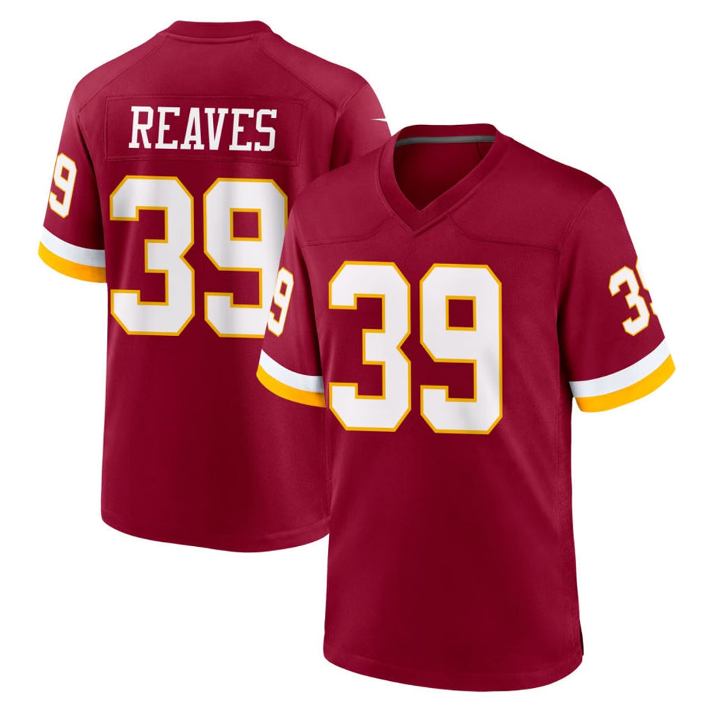 Fenge W.Commanders #39 Jeremy Reaves Player Burgundy Game Home Stitched Jerseys