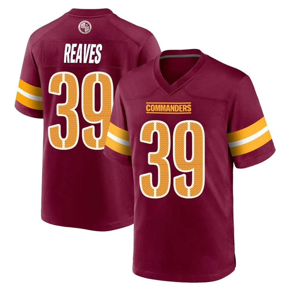 Fenge W.Commanders #39 Jeremy Reaves Player Burgundy Home Game Stitched Jerseys