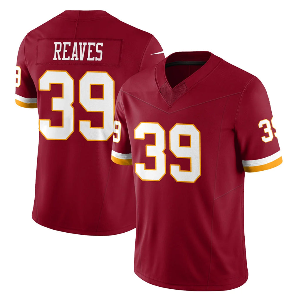 Fenge W.Commanders #39 Jeremy Reaves Player Burgundy Limited Team Vapor F.U.S.E. Home Game Stitched Jerseys