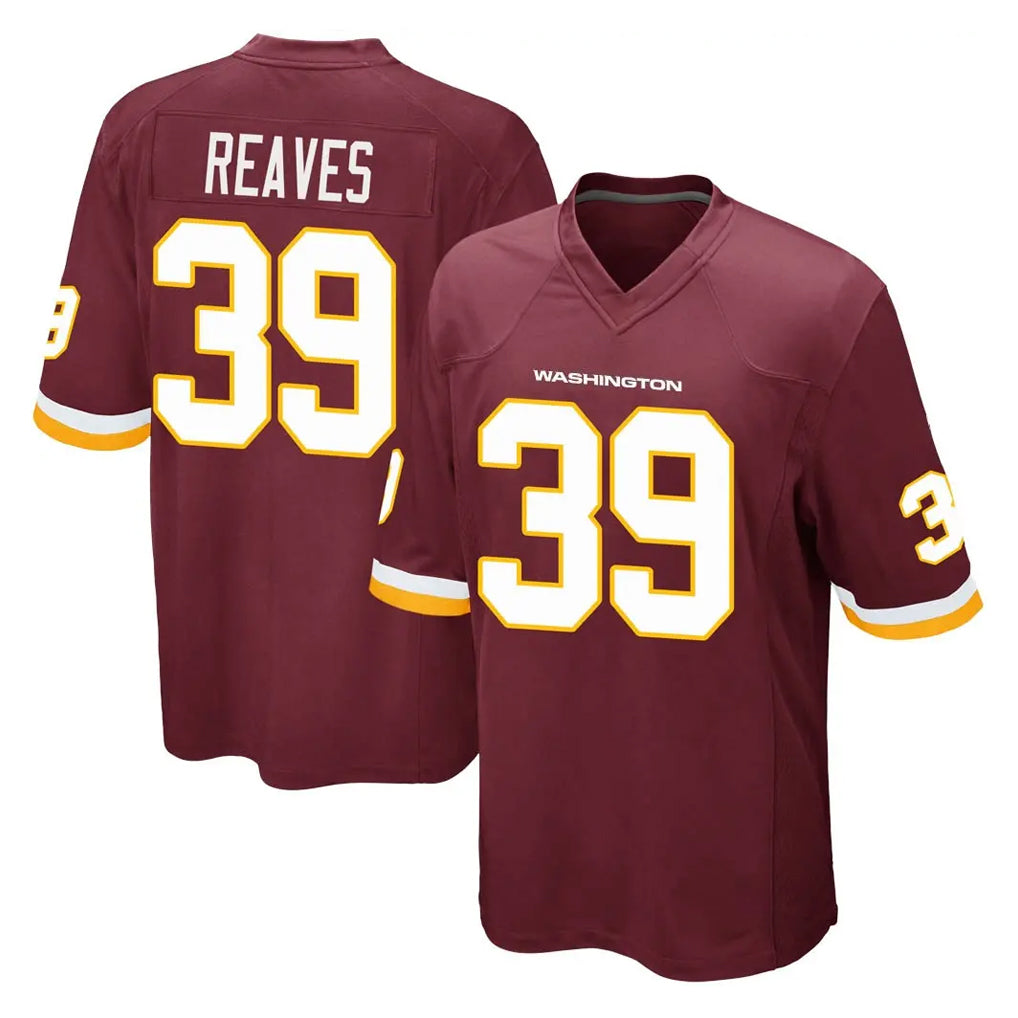 Fenge W.Commanders #39 Jeremy Reaves Player Burgundy Team Color Home Game Stitched Jerseys