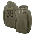 Fenge W.Commanders #39 Jeremy Reaves Player Olive Salute to Service Pullover Hoodies Limited Home Stitched Jerseys