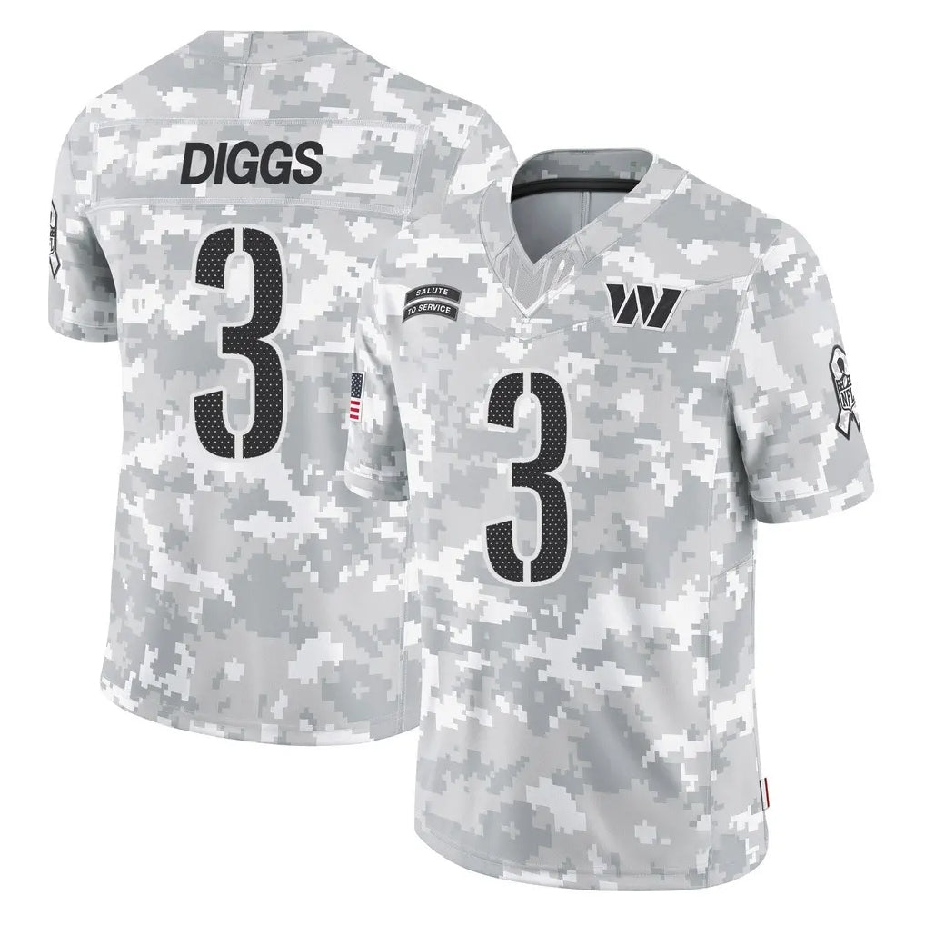 Fenge W.Commanders #3 Stefon Diggs Player Arctic Camo Limited Salute To Service Home Game Stitched Jerseys