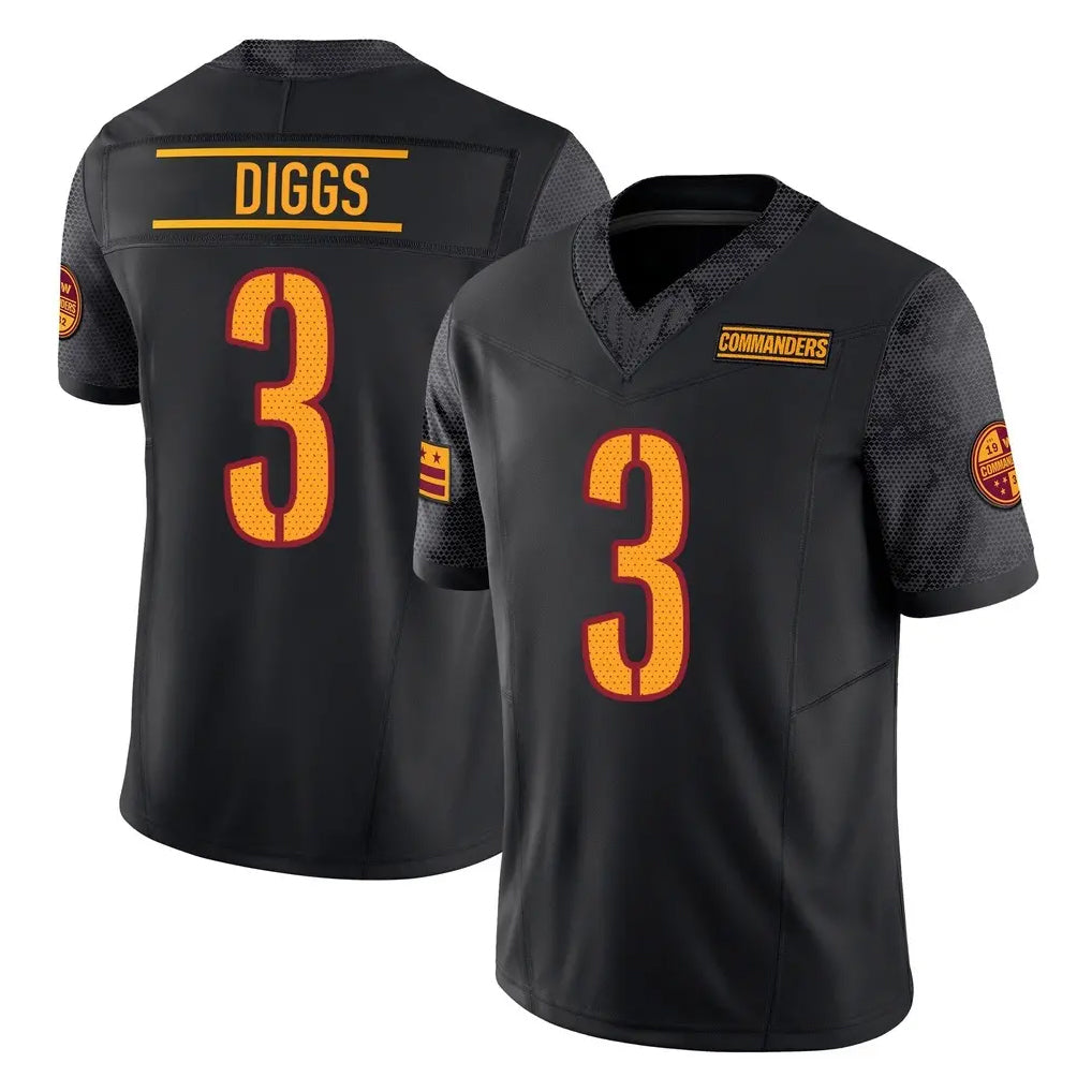Fenge W.Commanders #3 Stefon Diggs Player Black Limited Vapor F.U.S.E. Home Game Stitched Jerseys