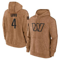 Fenge W.Commanders #4 Frankie Luvu Player Brown Salute to Service Hoodies Stitched Jerseys
