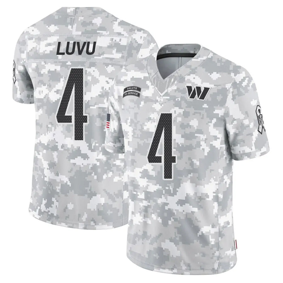 Fenge W.Commanders #4 Frankie Luvu Player Limited Arctic Camo Salute to Service Stitched Jerseys
