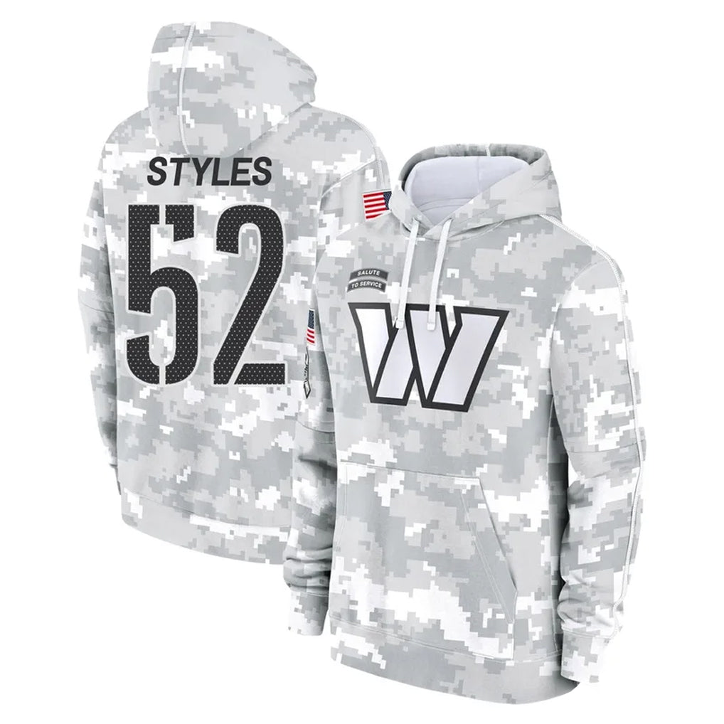 Fenge W.Commanders #52 Sonny Styles Player Arctic Camo Limited Salute to Service Pullover Hoodies Game Stitched Jerseys