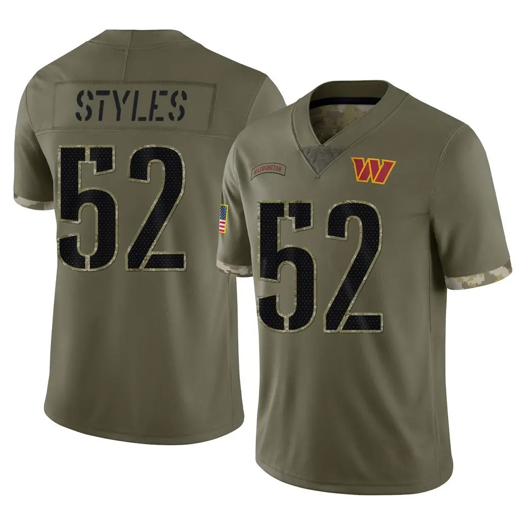 Fenge W.Commanders #52 Sonny Styles Player Olive Salute To Service Limited Home Game Stitched Jerseys