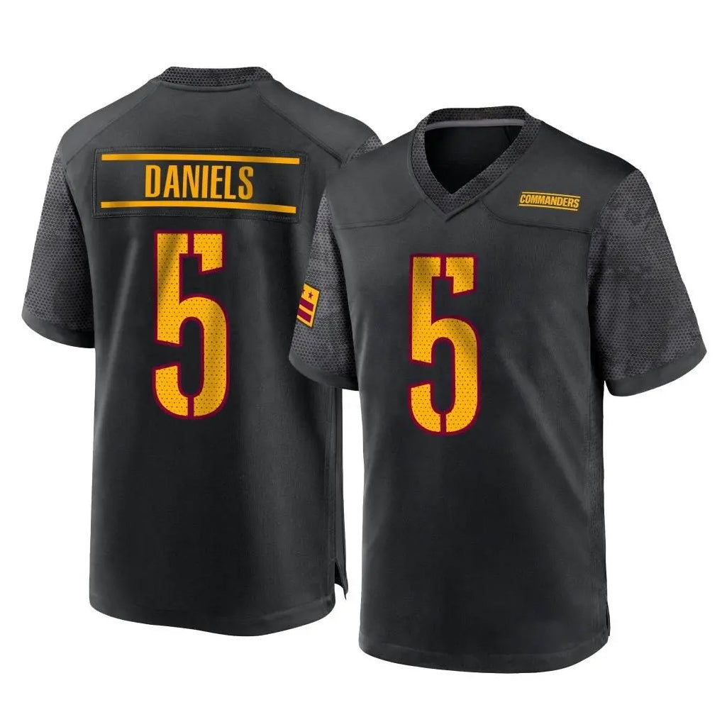 Fenge W.Commanders #5 Jayden Daniels Player Black Home Game Stitched Jerseys