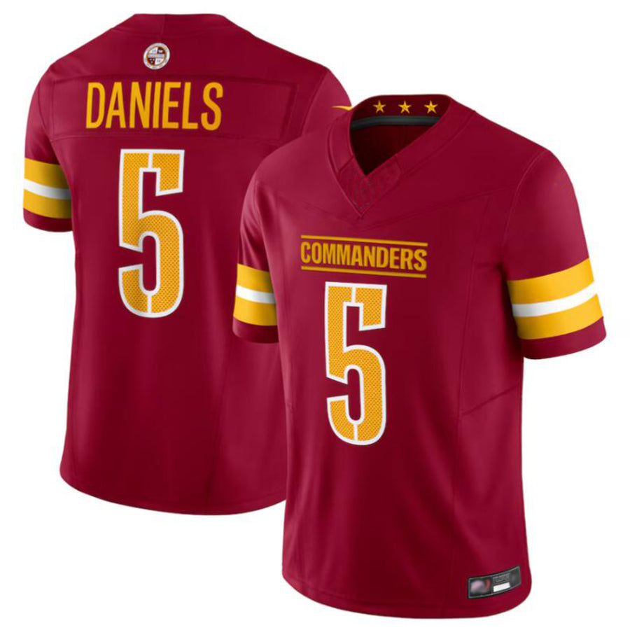 Fenge W.Commanders #5 Jayden Daniels Player Burgundy Vapor F.U.S.E. Limited Stitched Jerseys