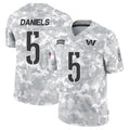 Fenge W.Commanders #5 Jayden Daniels Player Limited Arctic Camo Salute to Service Stitched Jerseys